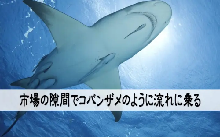 市場の隙間でコバンザメのように流れに乗る